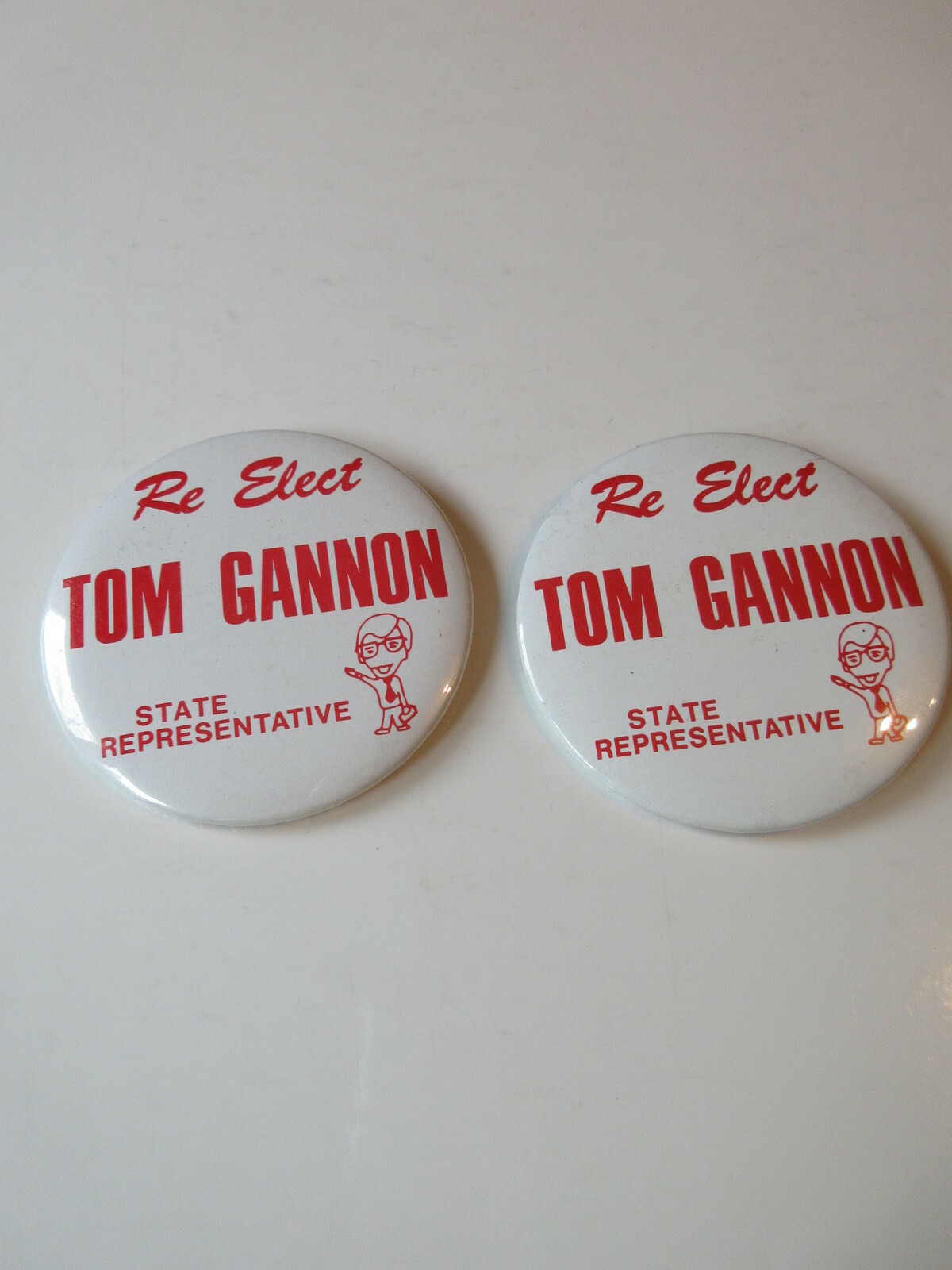 lot of 2  TOM GANNON STATE REPRESENTATIVE CONGRESS PENNSYLVANIA PIN BACK BUTTONS