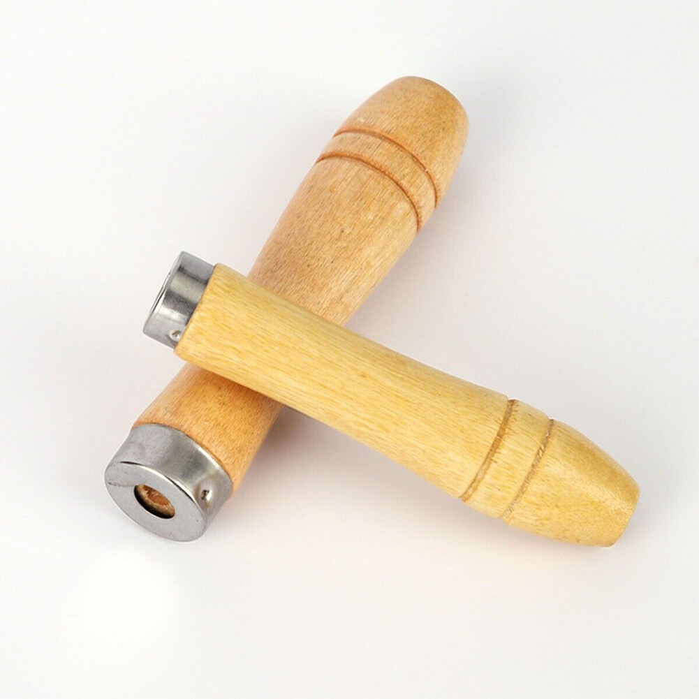 20 Pcs Wooden File Handle Fit Home Toosl Stainless Steel Ring Hardwood DIY 9cm-