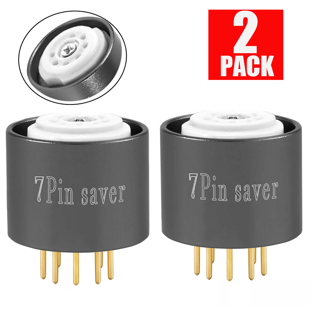 2PC 7Pin Socket Saver 5654W 6AQ5 6X4 6Z4 6AU6 6J1 6J2 6J3 6J4 6J5 ECC91 Tube