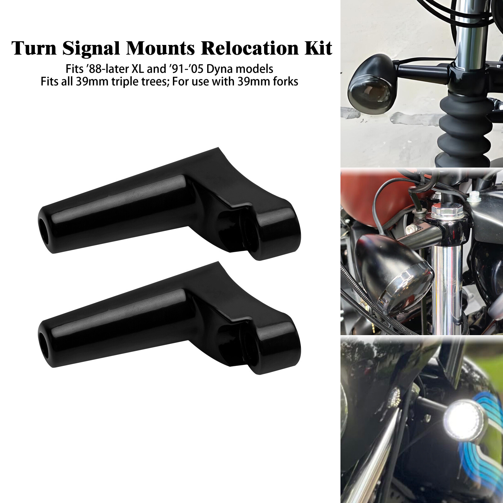 2X Front Turn Signal Mounts Relocation Fit for Harley Sportster XL Dyna FXD FXR