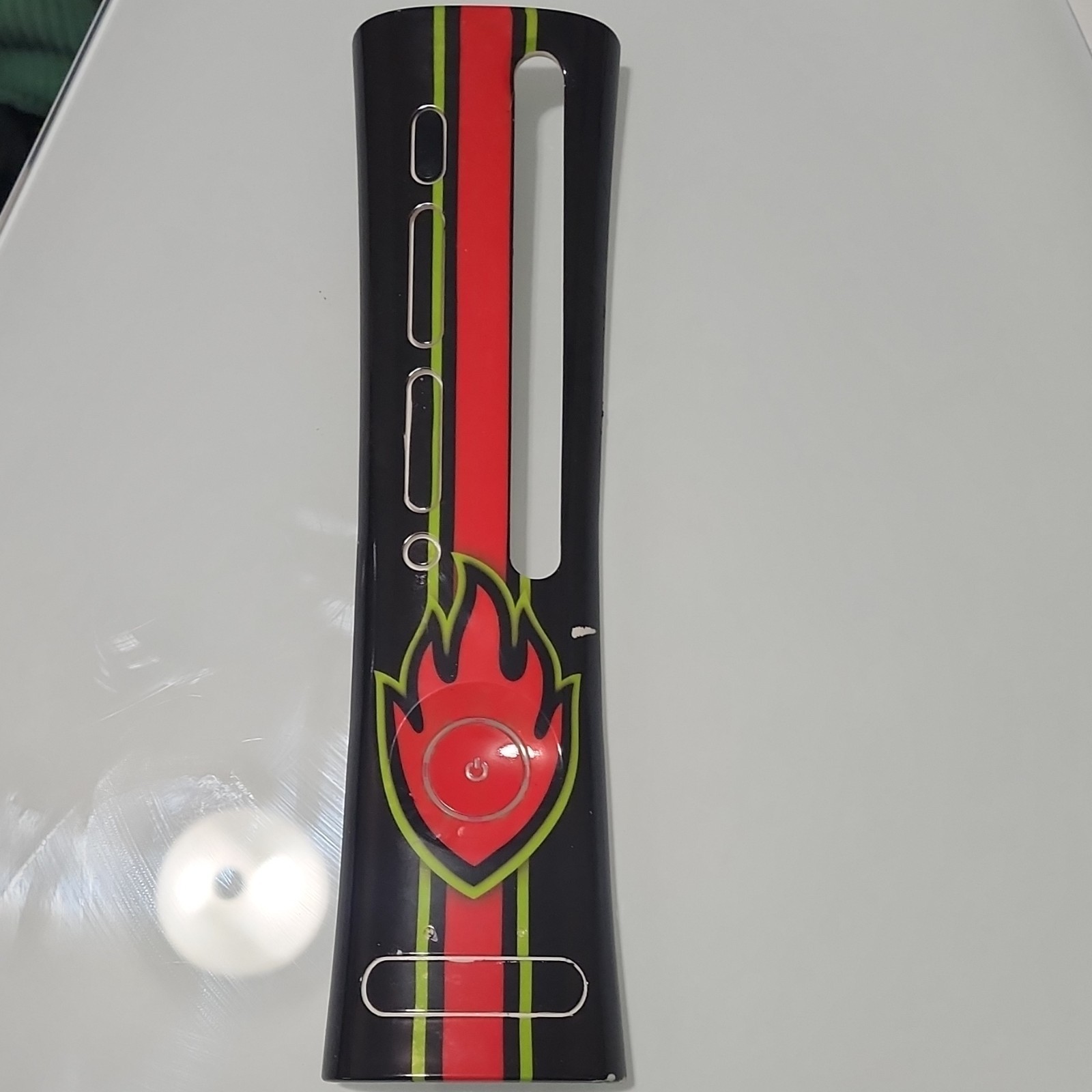 Flame Design Faceplate Black Red Green for Microsoft Xbox 360 Console