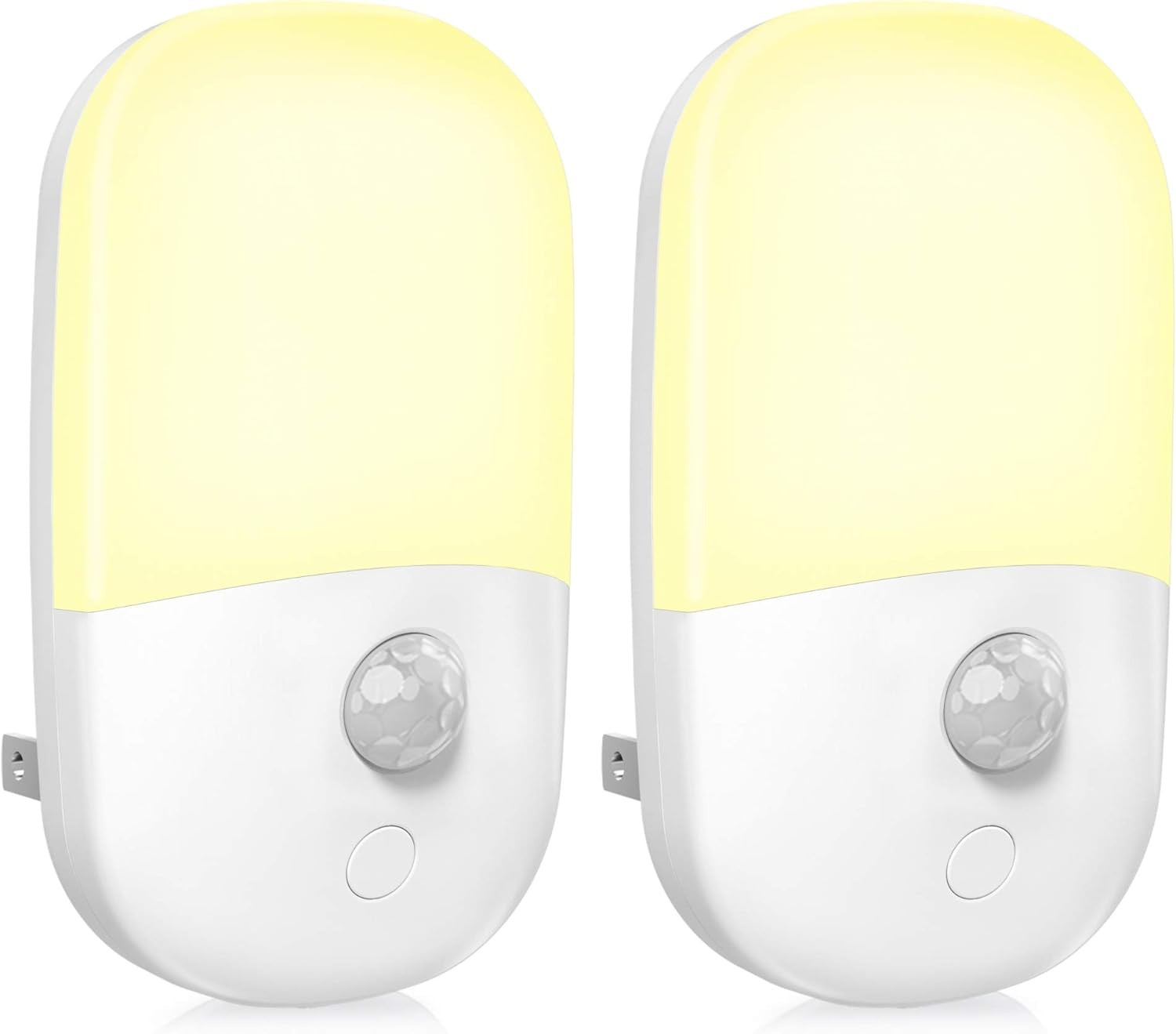 MAZ-TEK Plug in Motion Sensor Dimmable Night Light, Soft Warm 2 PACK, White