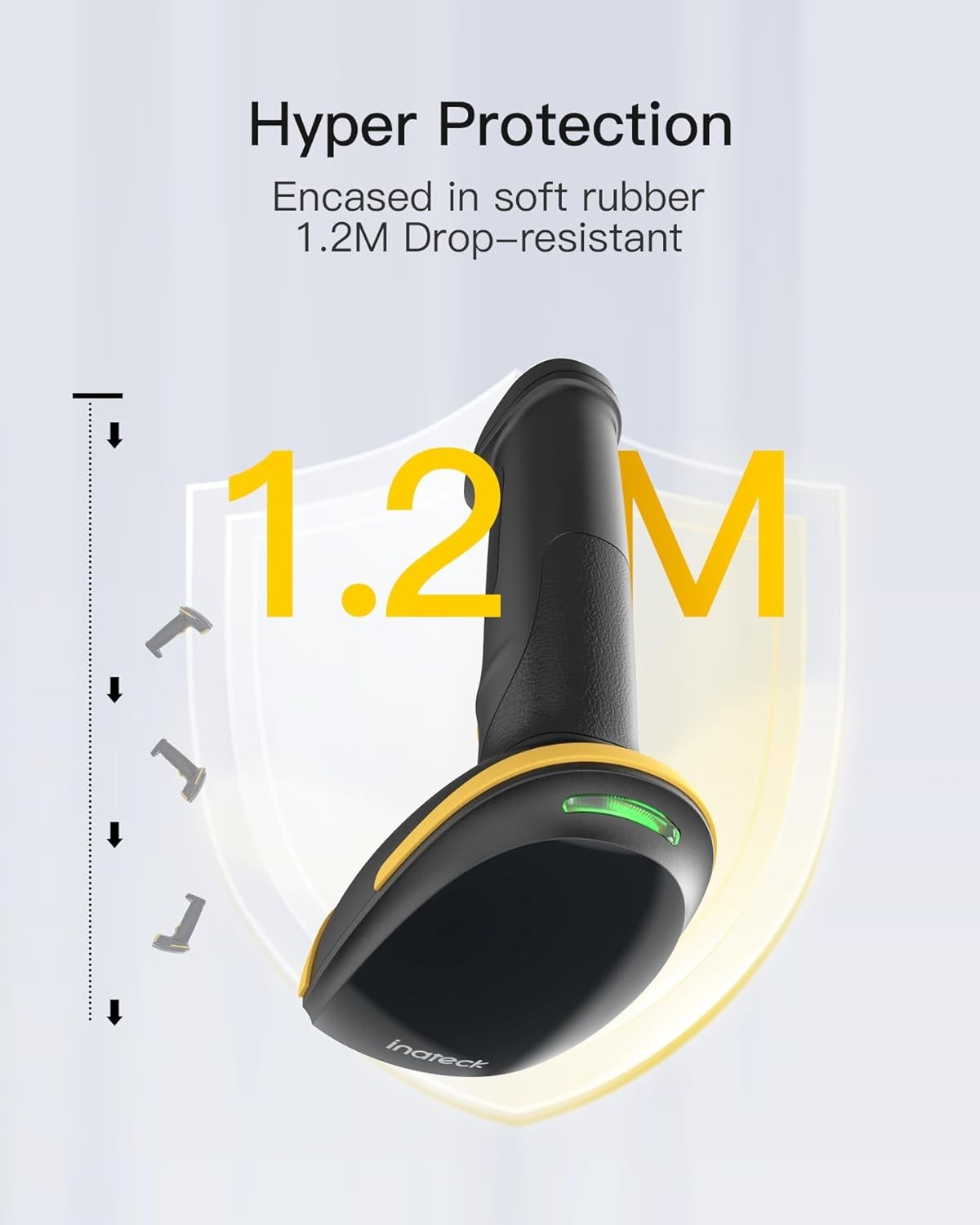 Inateck 2D Barcode Scanner with Intelligent Stand, ,Handheld with APP and SDK