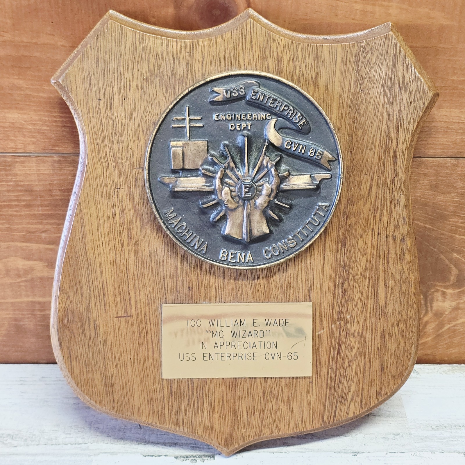 USS Enterprise (CVN-65) Solid Bronze Brass Medallion Plaque Large Heavy