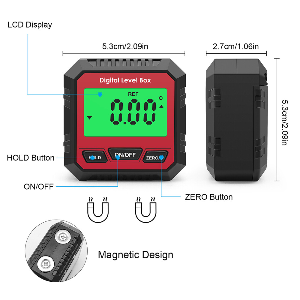 360° Digital Level Angle Gauge Digital Inclinometer Universal Bevel Protractor