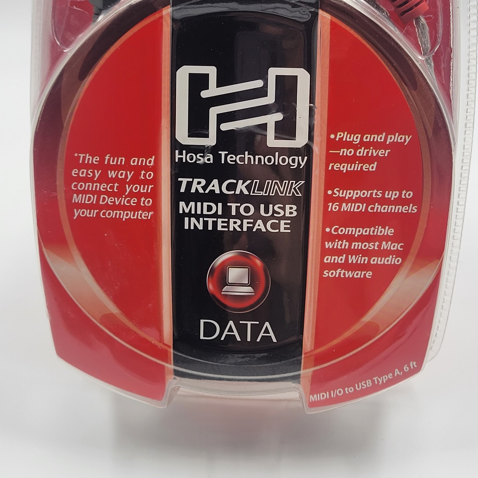 Hosa Technology USM-422 Tracklink MIDI To USB Interface 6 Foot Cable 