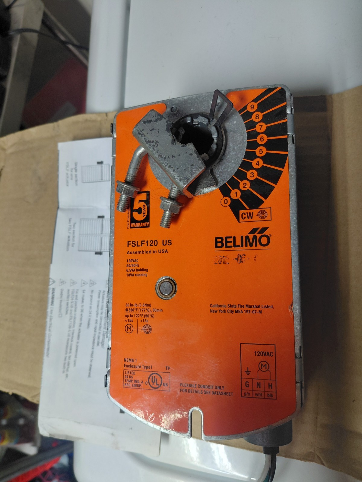 Belimo FSLF120 US Spring Return Damper Actuator -