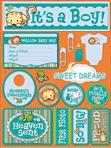 Reminisce Signature Series Dimensional Cardstock Stickers-It's A Boy