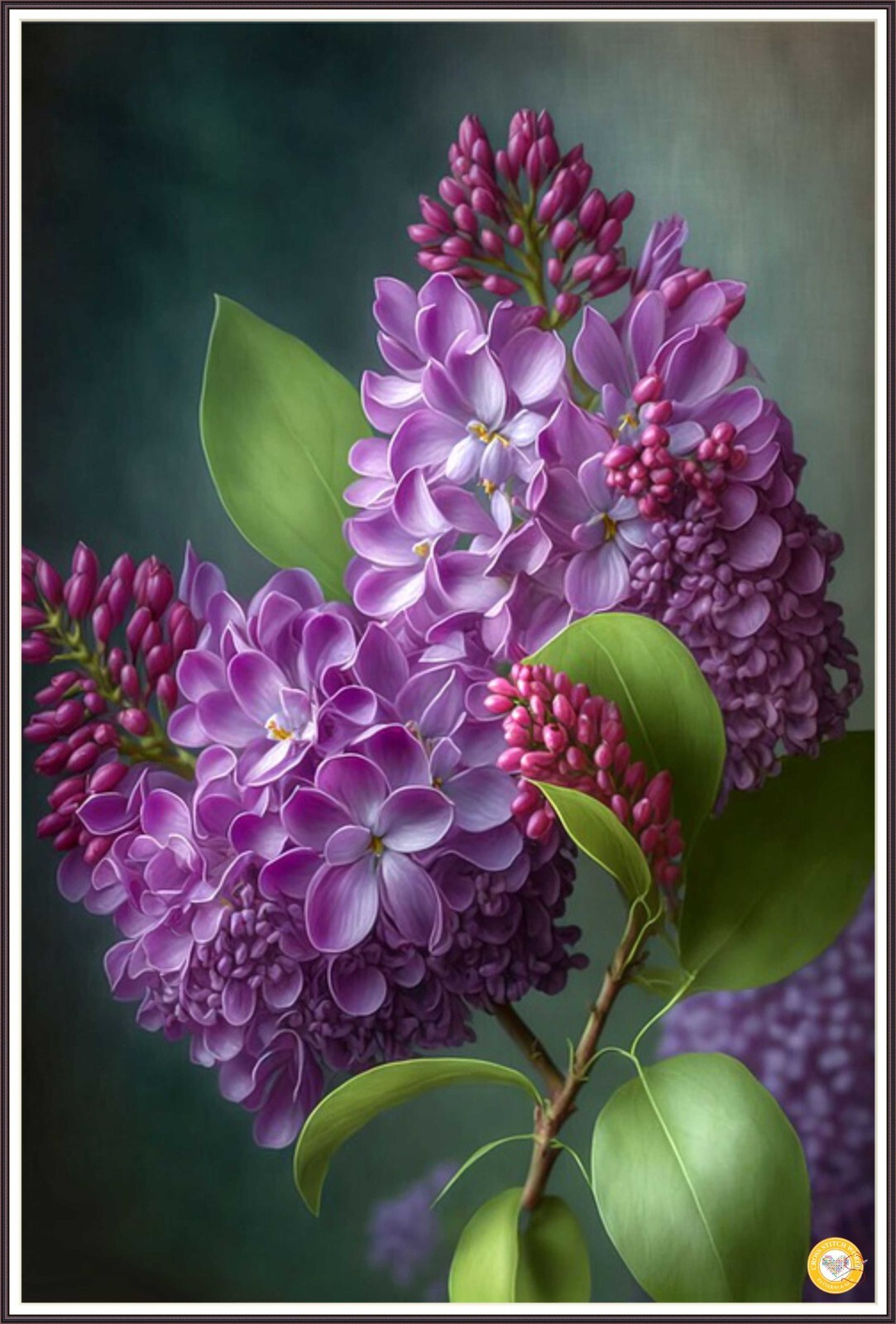 Bouquet of purple lilacs  263 - Chart Counted Cross Stitch Pattern Xstitch