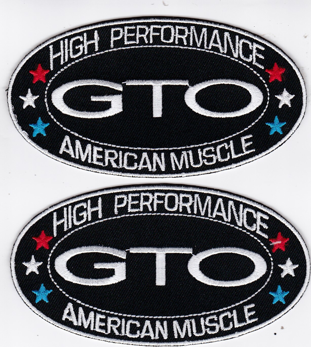 PONTIAC GTO BLACK WHITE SEW/IRON ON PATCH BADGE EMBROIDERED 5.7L 6.0L