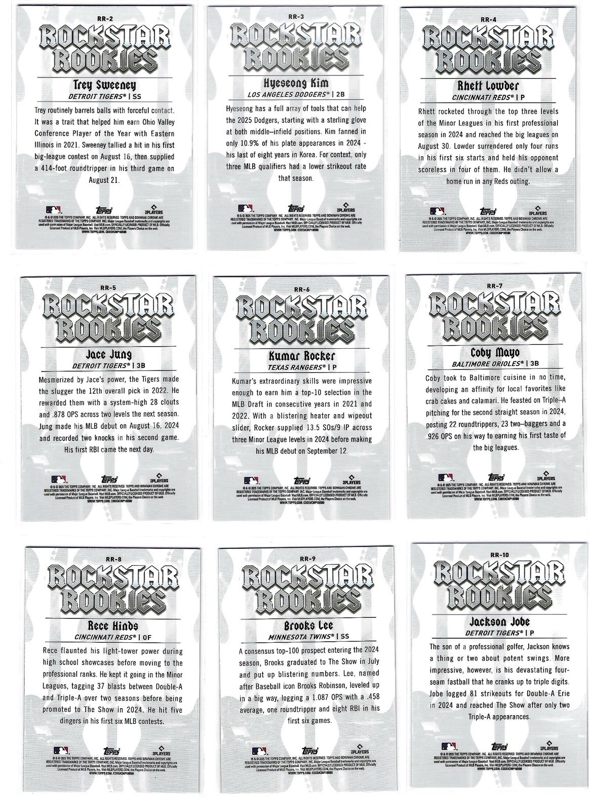 2025 Bowman Baseball- Inserts (Buy More, Save More)