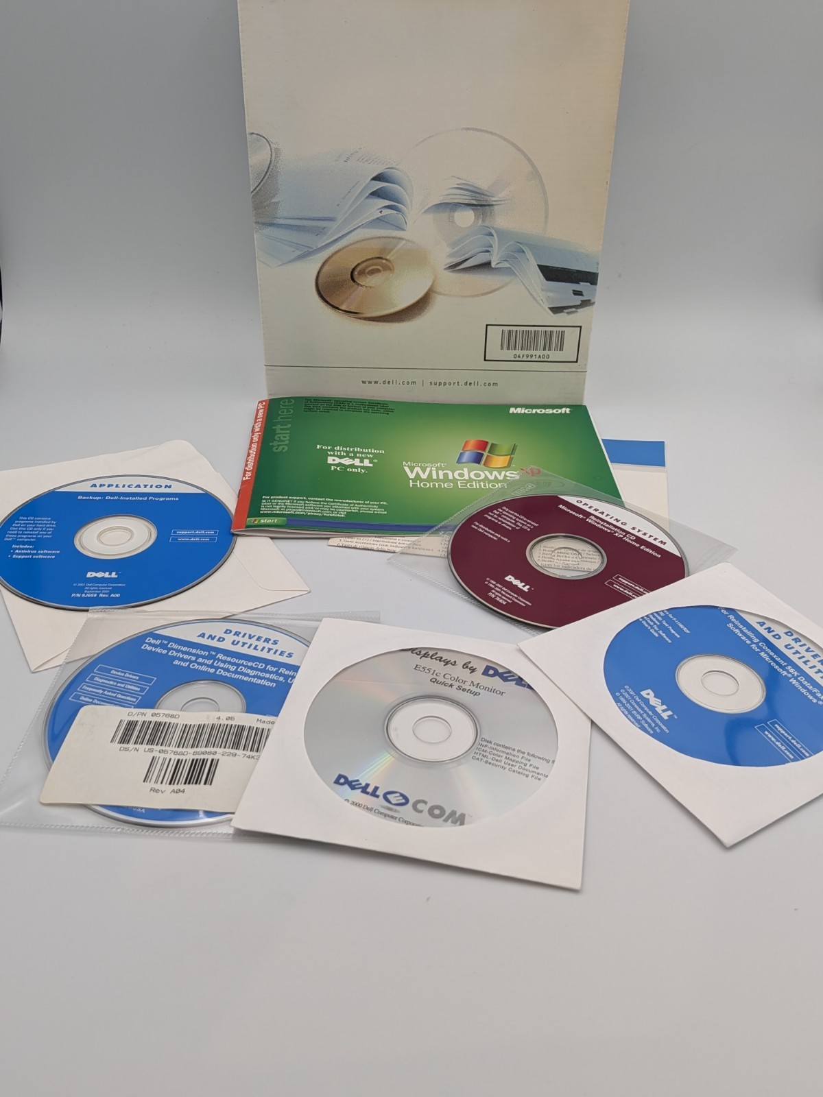Dell Windows XP Home OS Reinstallation CD Lot with Driver Discs & Manuals