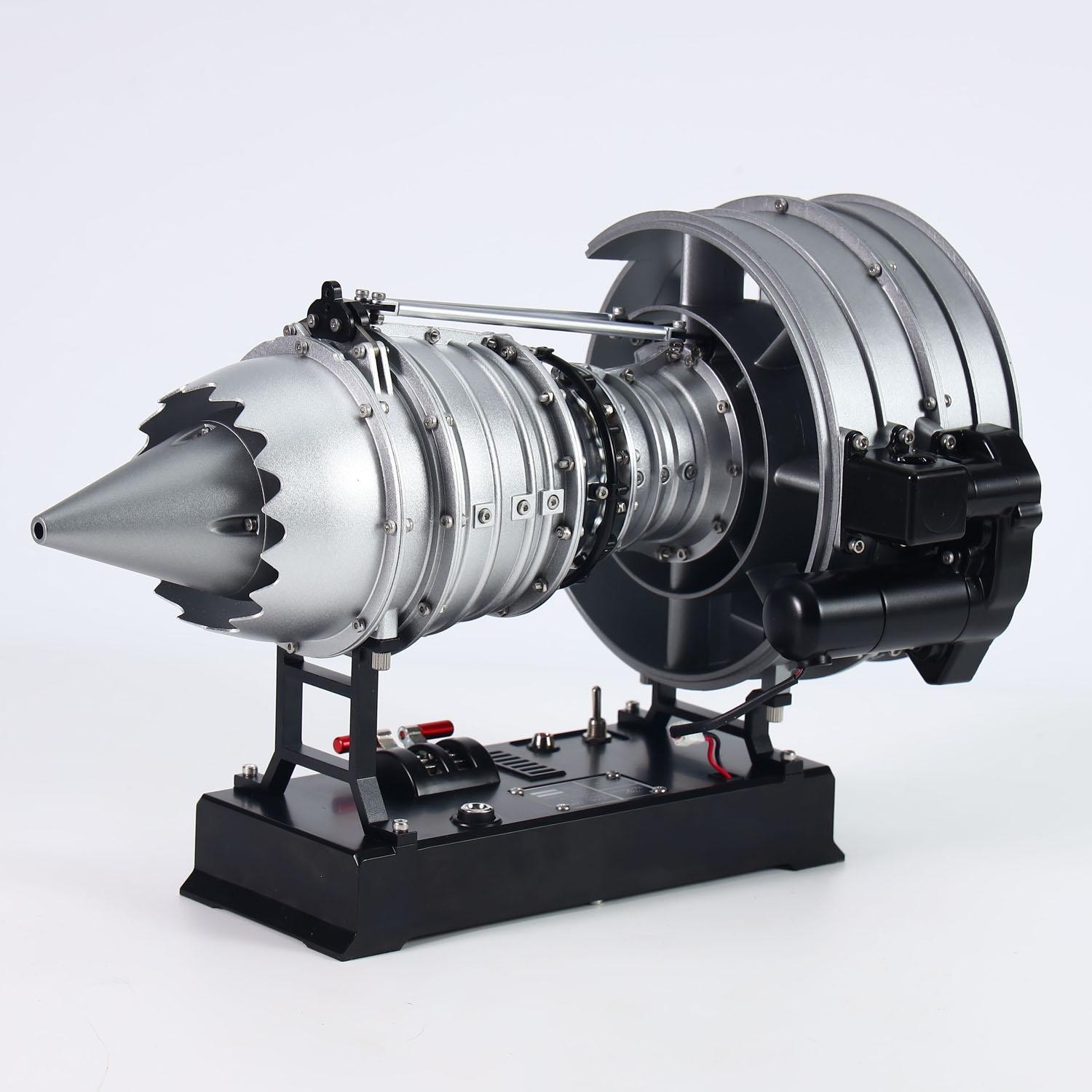 TECHING DIY Electric Metal Aircraft Turbofan Engine Kits Simulation Art Display