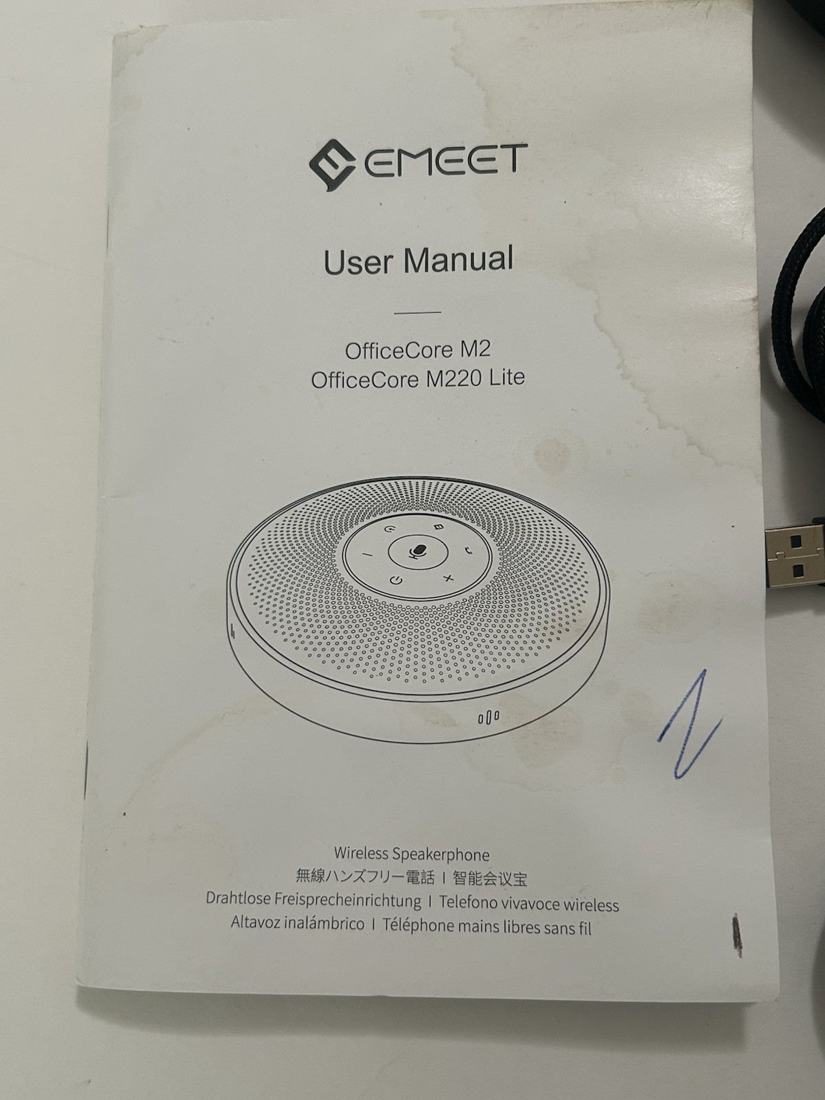 EMeet OfficeCore M220 Lite Wireless Speakerphone Black (2 Pack)