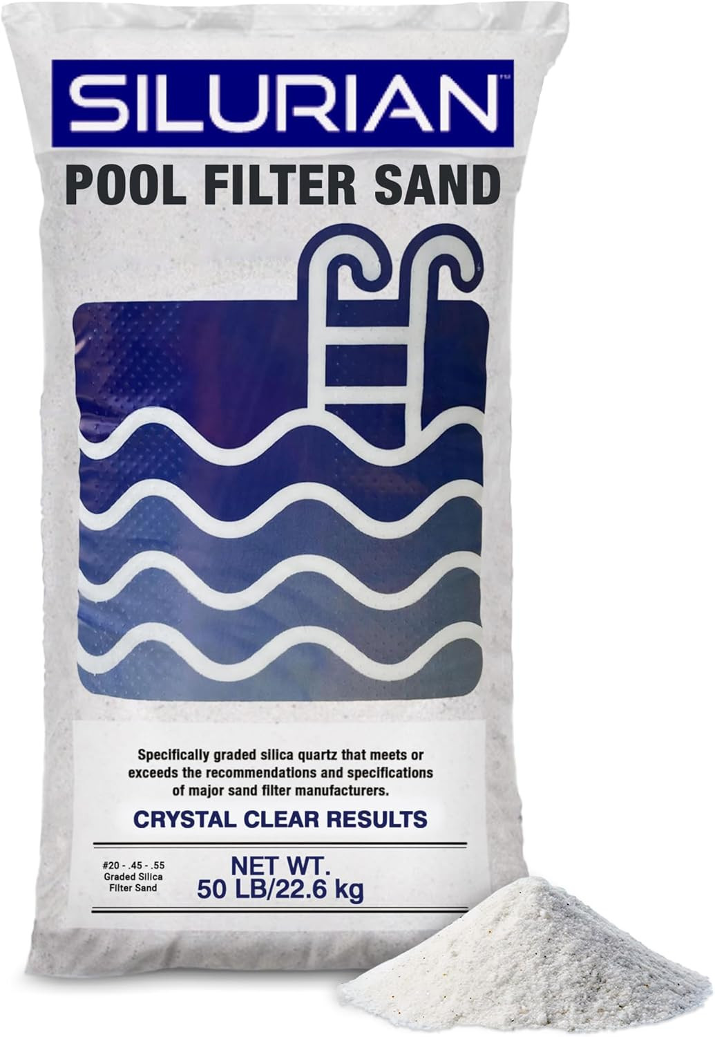 Silurian 20-Grade Angular Filter Sand for Cleaner Pool Water, 50 Lb Bag