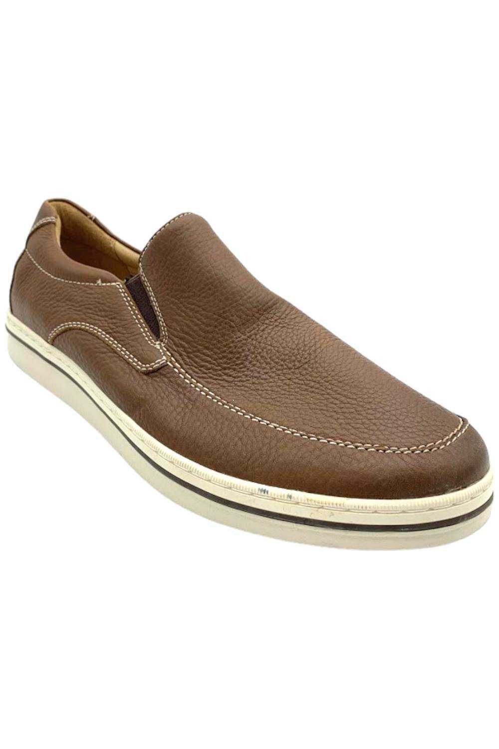 Johnston and Murphy Men's Bowling Moc Venetian Tan Full Grain