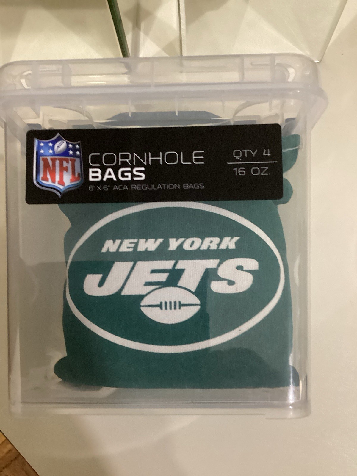 NFL Cornhole Bags 4PK  New York Jets  Logo Design New 6” X 6” ACA Reg Bags