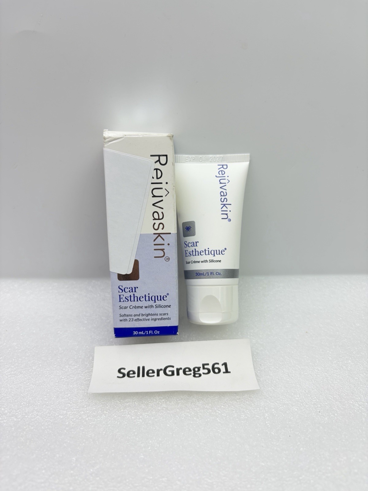 Rejuvaskin Scar Esthetique Cream 1oz With Silicone New Or Old Scars EXP 04-2027