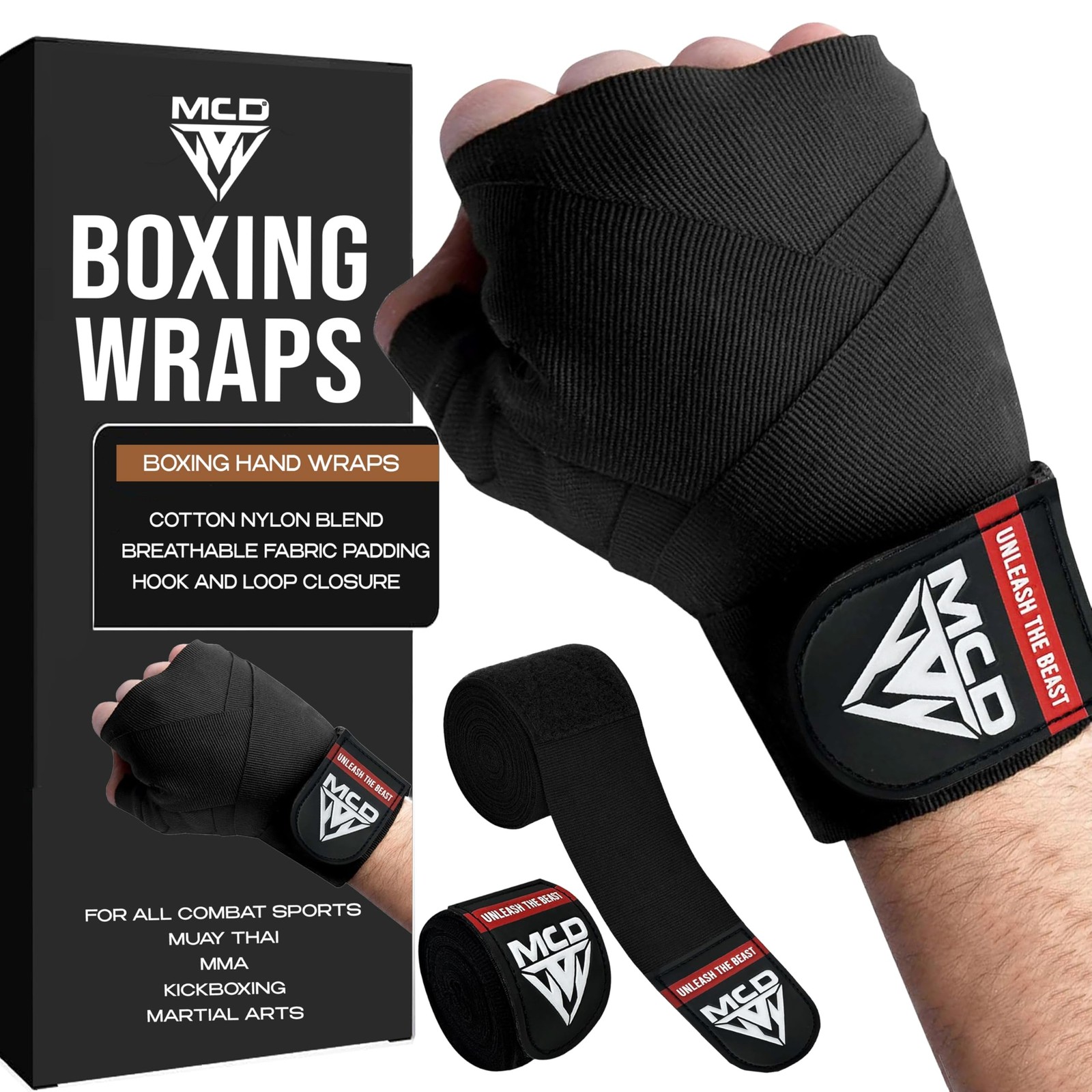 MCD Boxing Wraps for Men & Women 4.5m/180” Boxing Hand Wraps for Bᴏx
