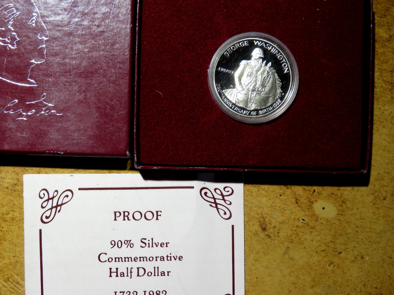 1982-S Washington Proof  Silver Half Dollar OGP COA O1