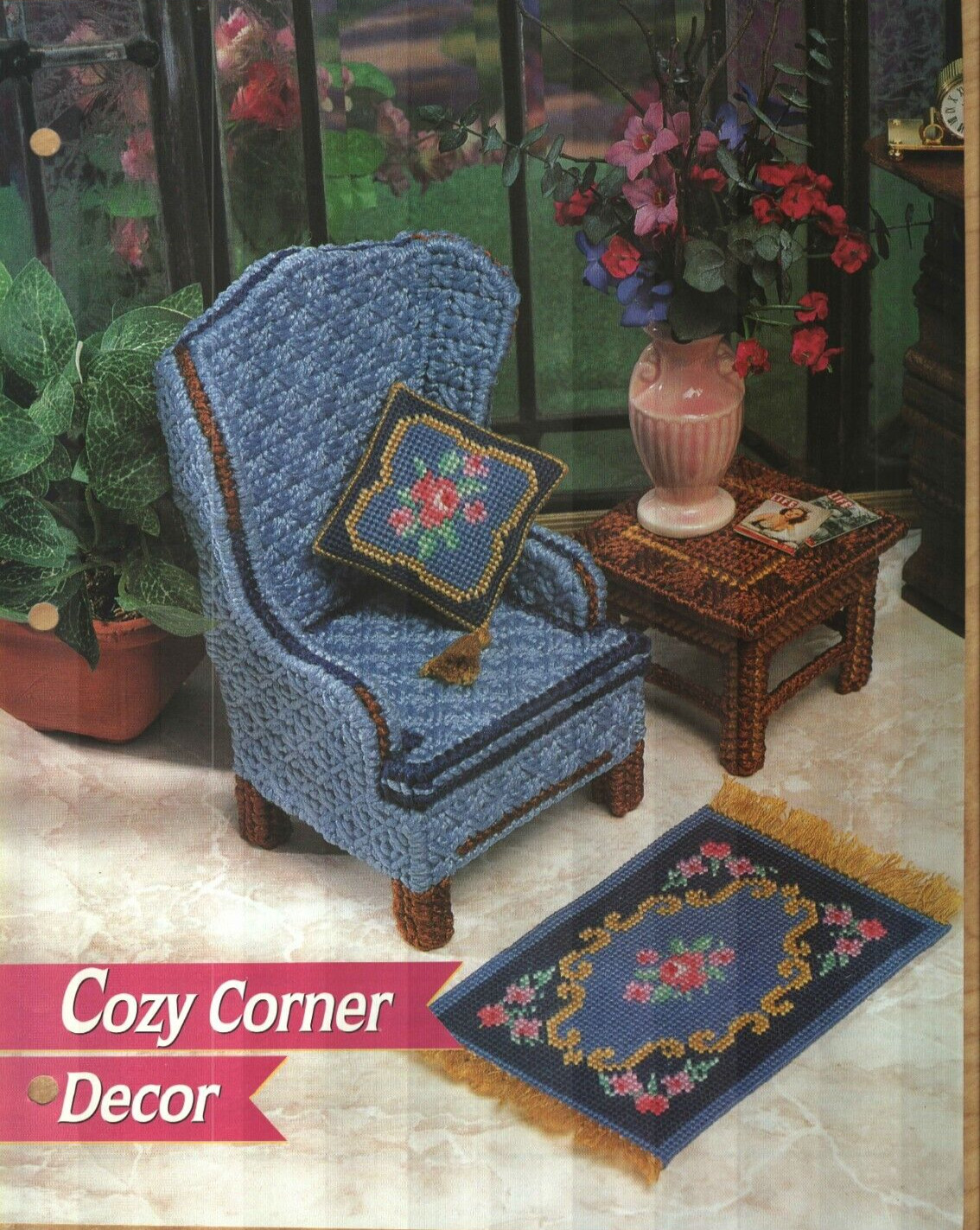 NEW COZY CORNER DECOR CHAIR RUG ANNIE'S PLASTIC CANVAS PATTERN INSTRUCTIONS