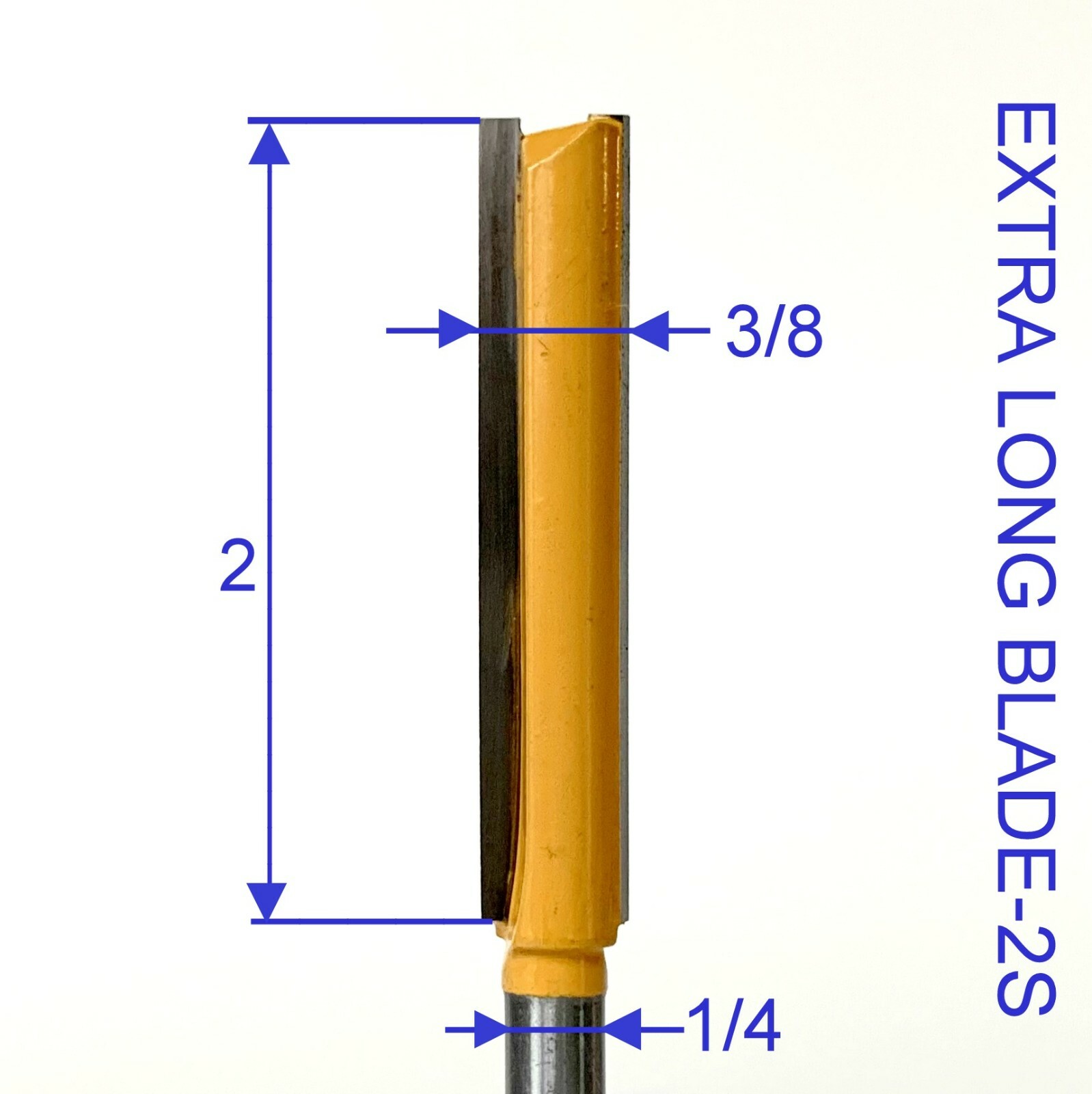 1 pc 1/4" SH 2" Extra Long Straight Router Bit S