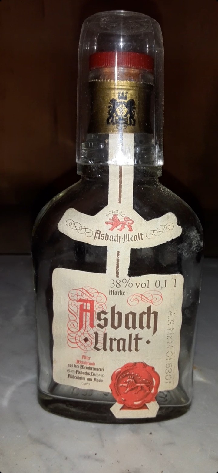 Asbach Uralt Liquor Bottle 0.1L Mini Clear Glass 38% Vol