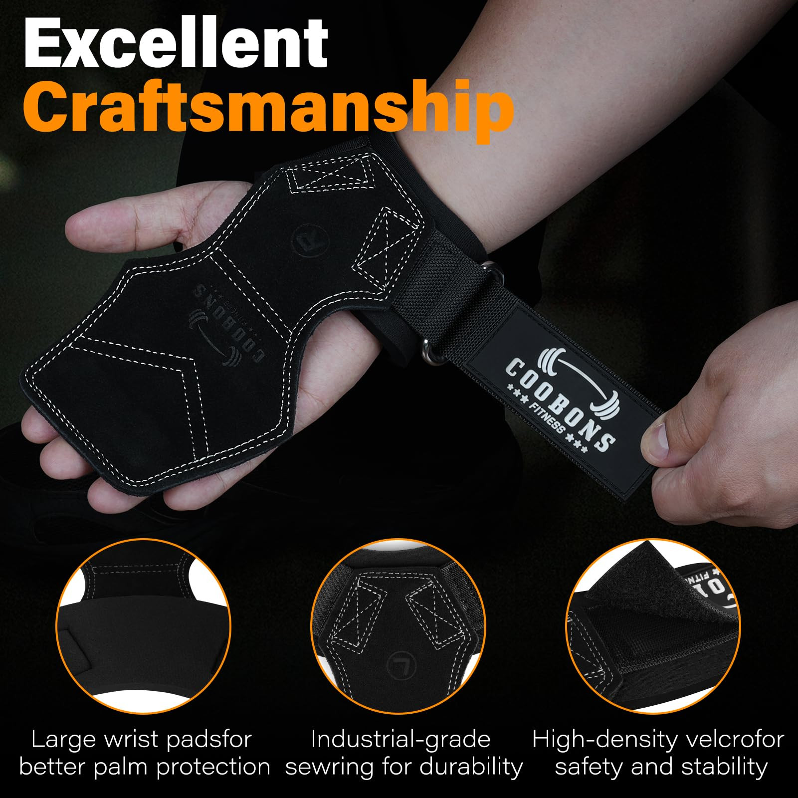 Lifting Wrist Straps for Weightlifting, Double Layer Leather for Weight Lifti...