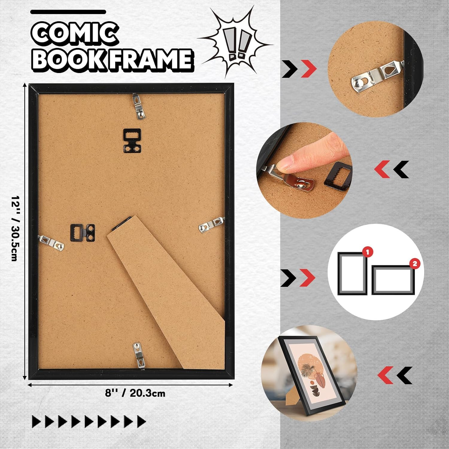 8 Pack Comic Book Frame, UV Protection, Comic Picture Magazine Frames Fits Curre