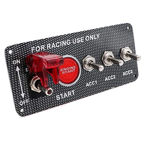 Jeemiter 12V 30A Ignition Switch Panel Kit, 5-in-1 Engine Start Push Button