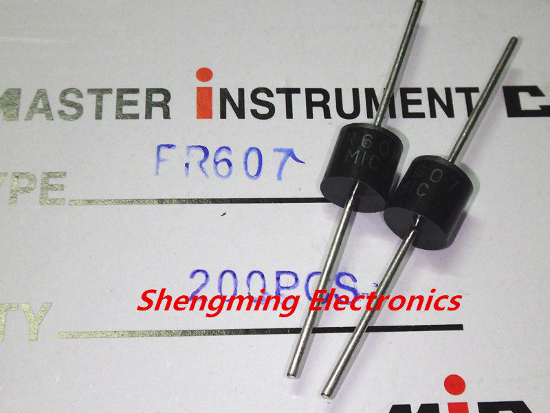 100pcs FR607 6A 1000V Fast Recovery Diodes