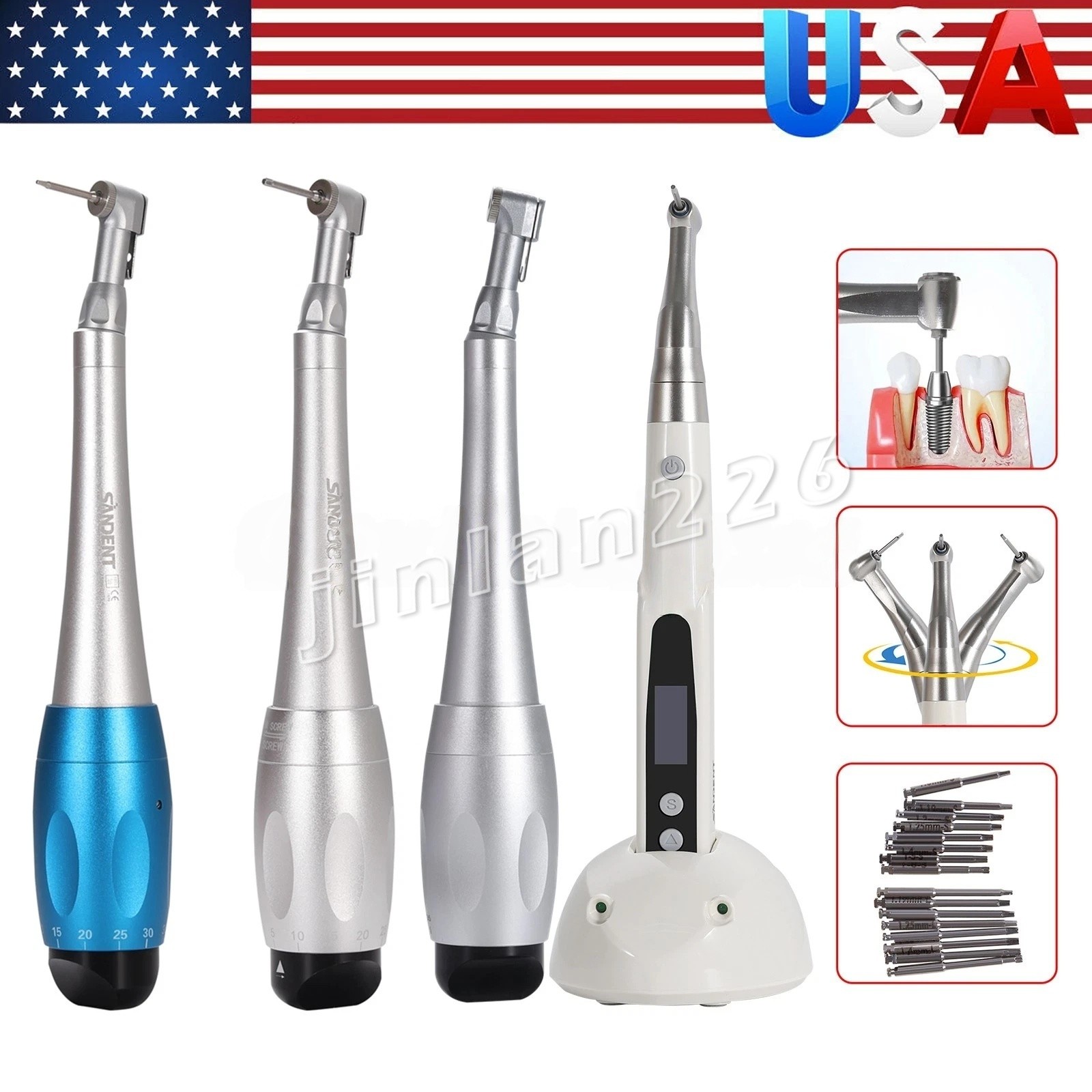 Dental Wireless Implant Electric Torque Wrench Handpiece Tool 360° Rotate Driver