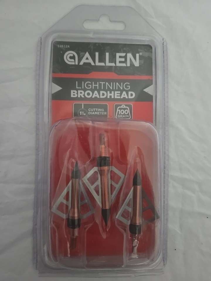 Allen Lightning Three Blade Broadheads #14612A, 100 GRAIN, 1 1/2"  3 PK