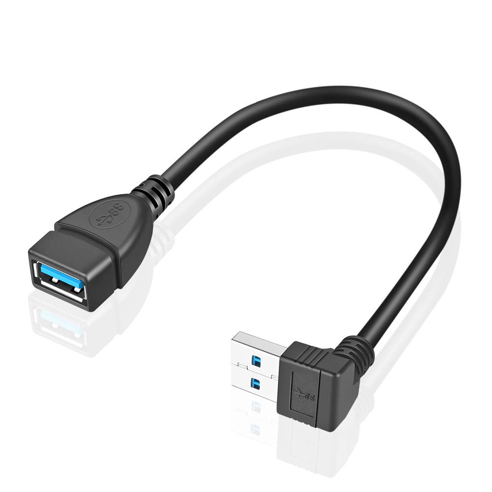 2 Pack Superspeed Usb 3.0 Angle Male To Female Extension Cable 6 Inch Convertor