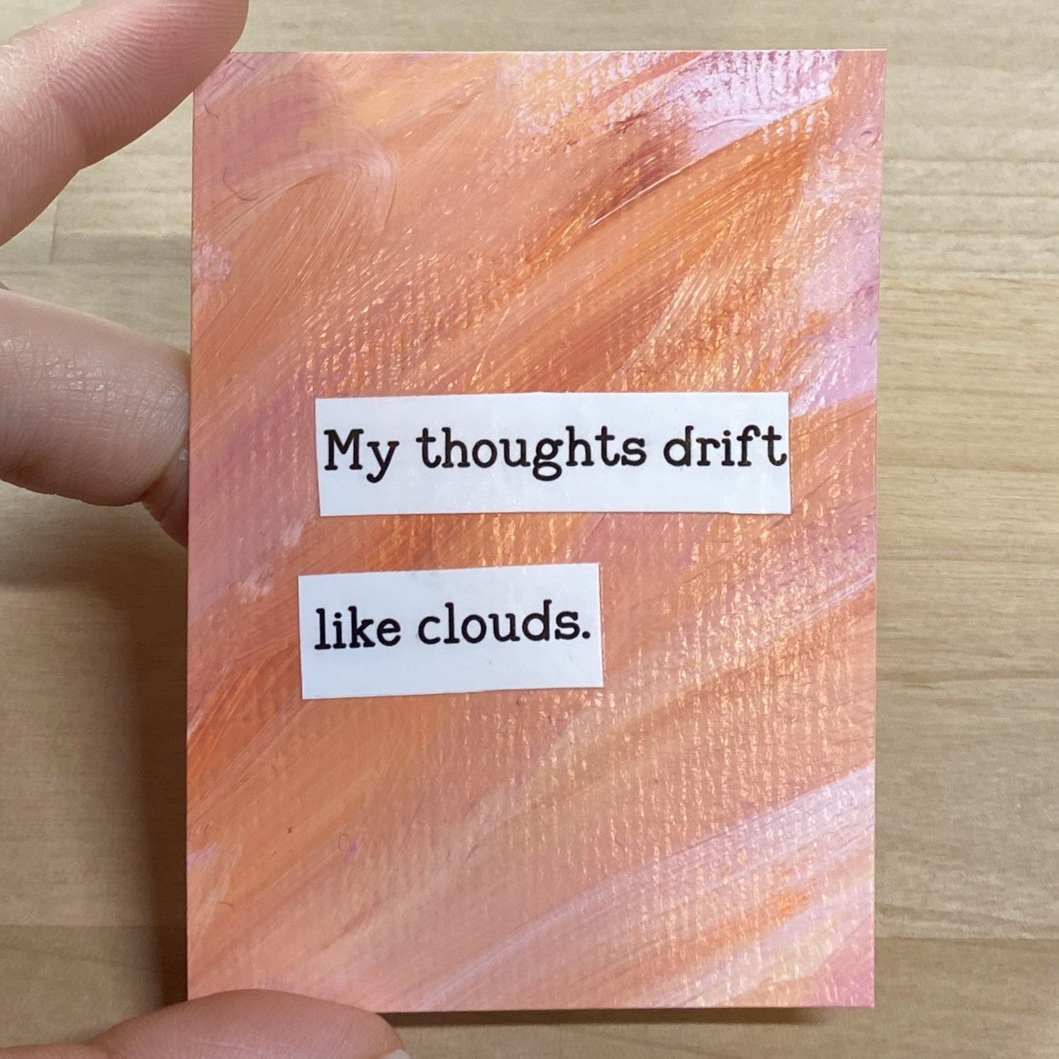 ACEO Original Painting Art Card, OOAK ATC 2.5”x3.5” Positive Thinking Series