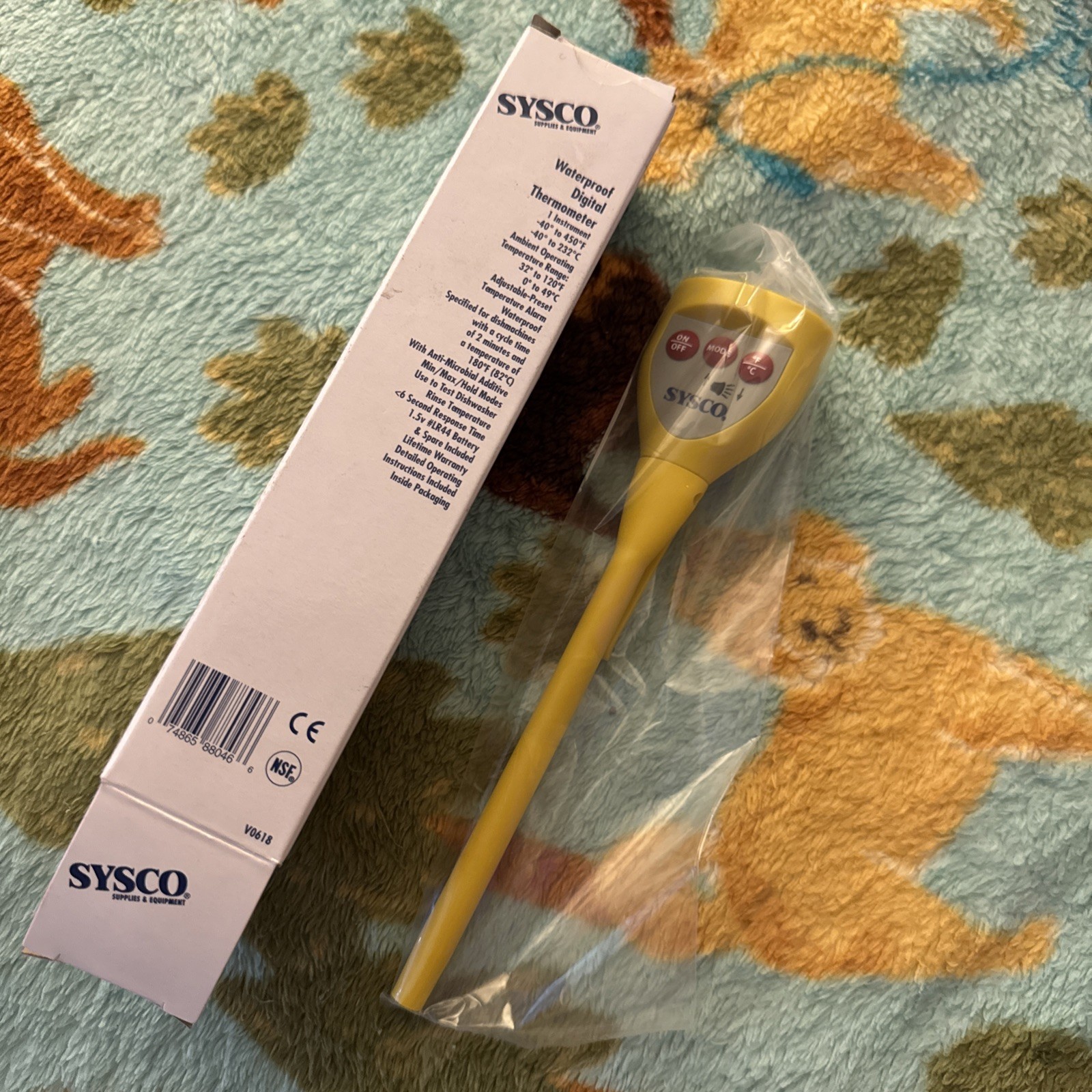 Sysco Waterproof Digital Professional Commercial Food Thermometer 40–450°F New