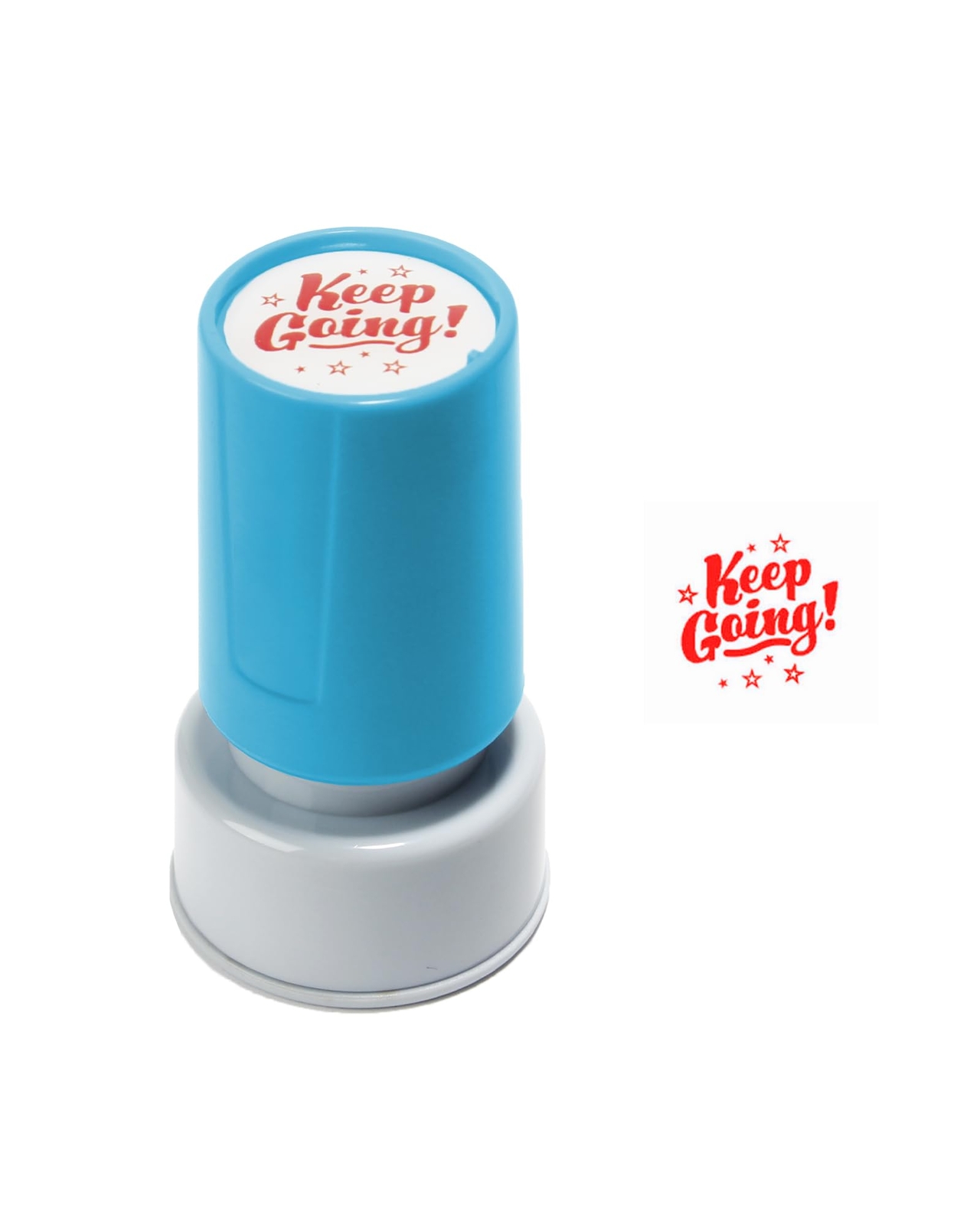 Keep Going' Round Teacher Stamp for Classroom Self-Inking Stamper Red Ink
