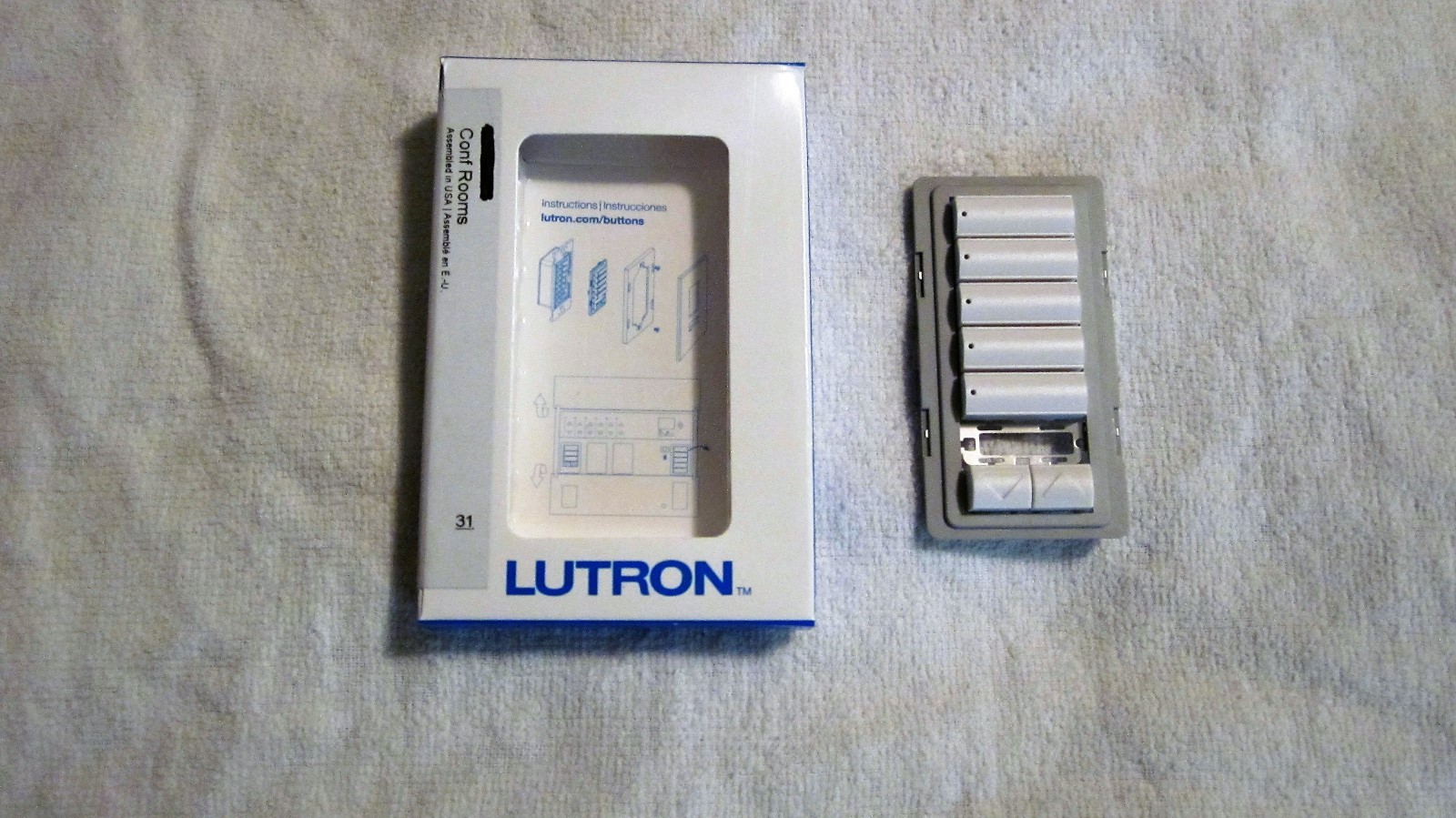 LUTRON QSWS2B-5BRLN-WH-NST 5 Button Plus Raise/Lower Keypad Switch