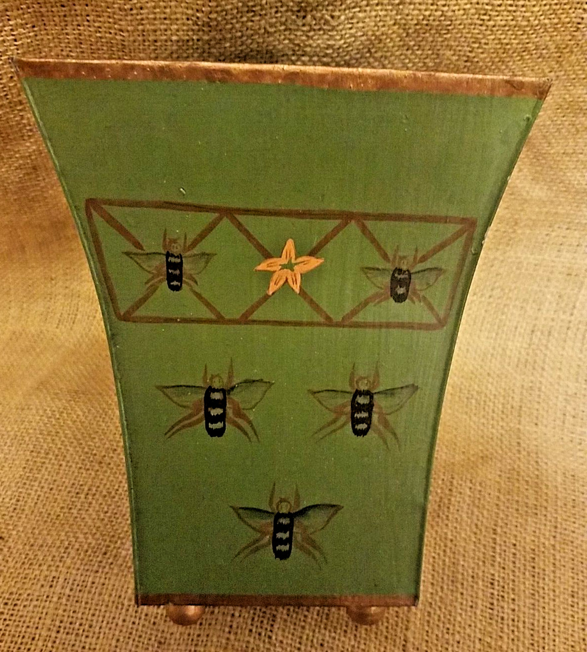 Sterling Industries Atlanta Georgia Planter Cachepot Green Gold Bee's