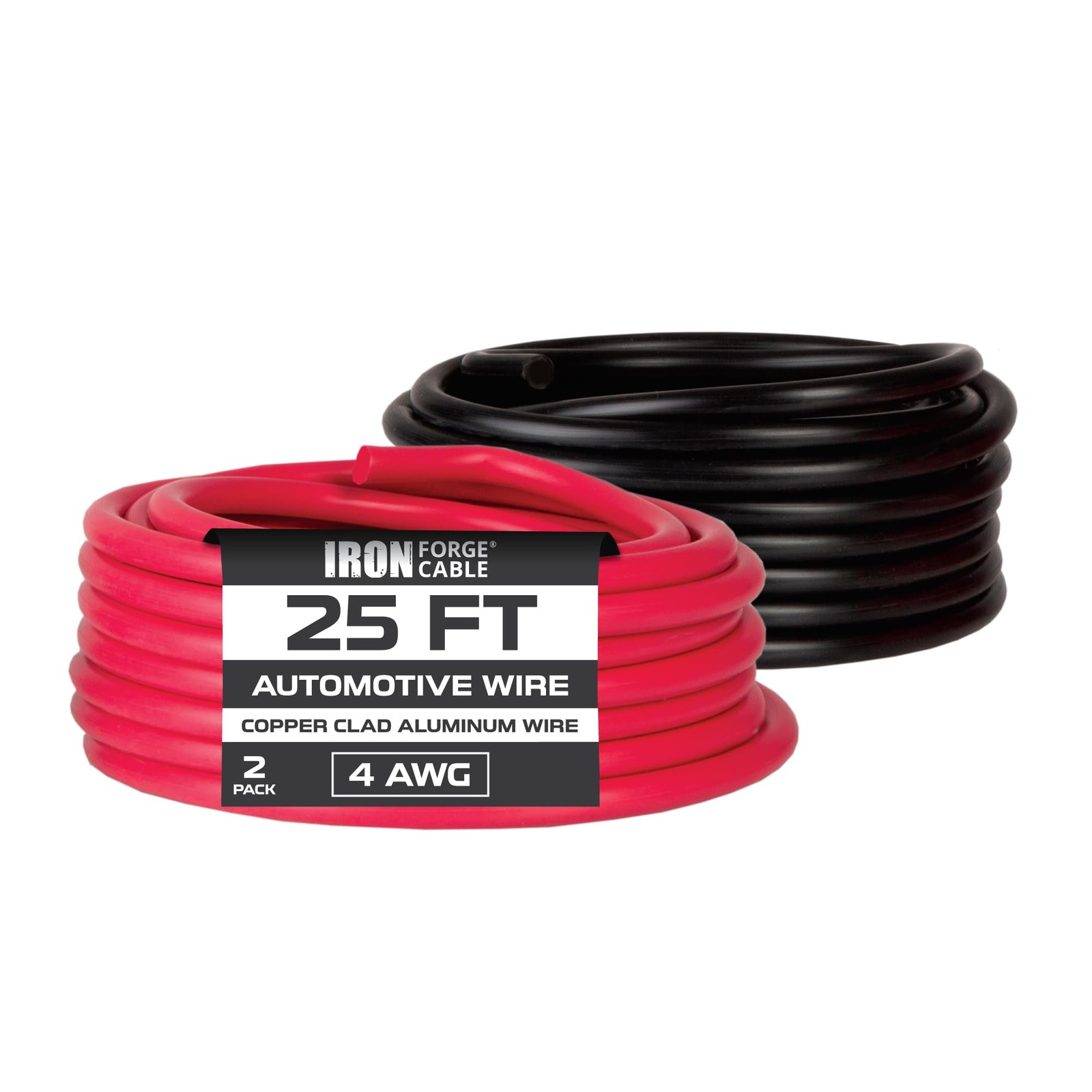 50 ft 4 Gauge Wire - 2 Pack 25ft Copper Clad Aluminum Primary Wire - 4 AWG He...