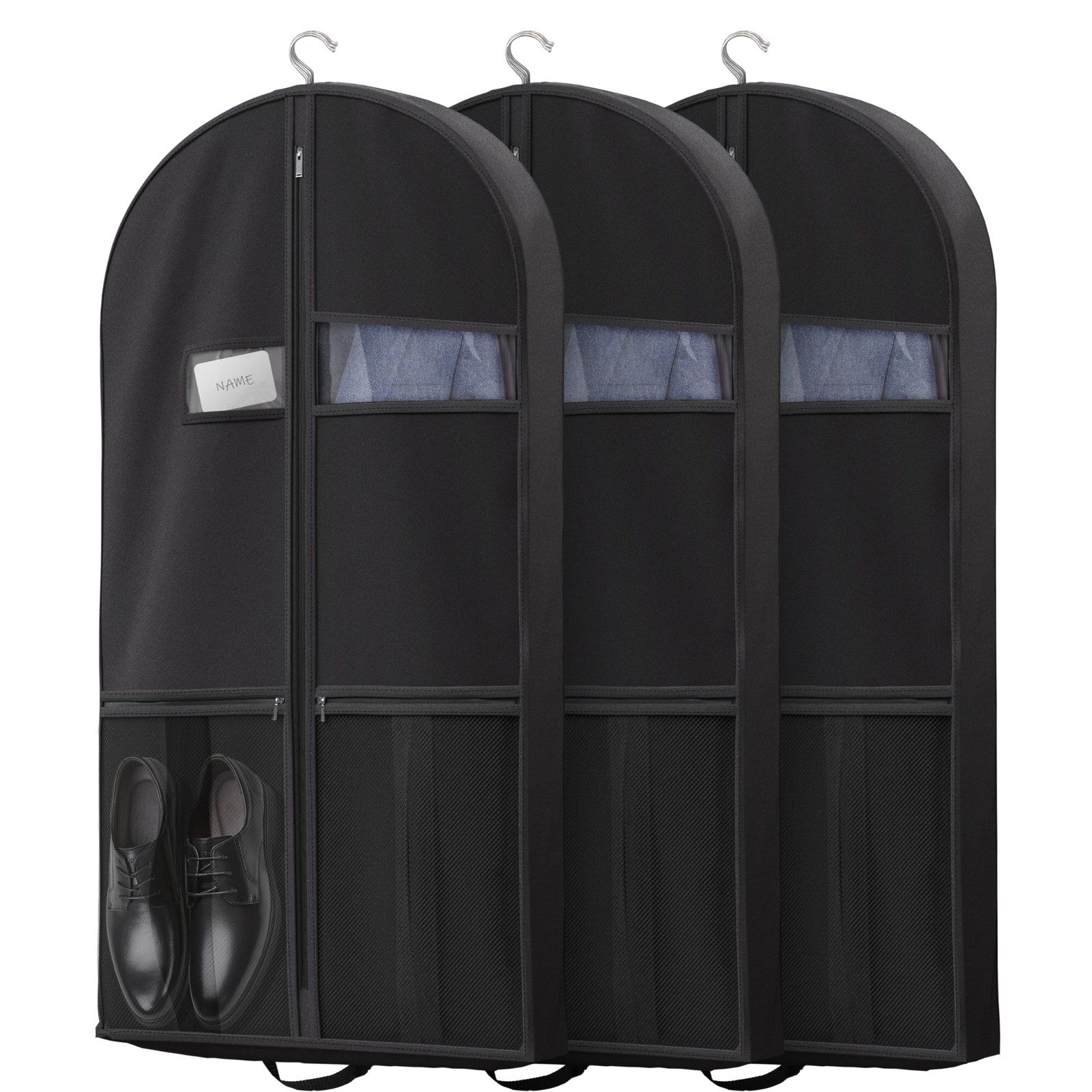 Travel Garment Bag with Zipper Pocket, Suit Bag for Suits, Dresses, Coats
