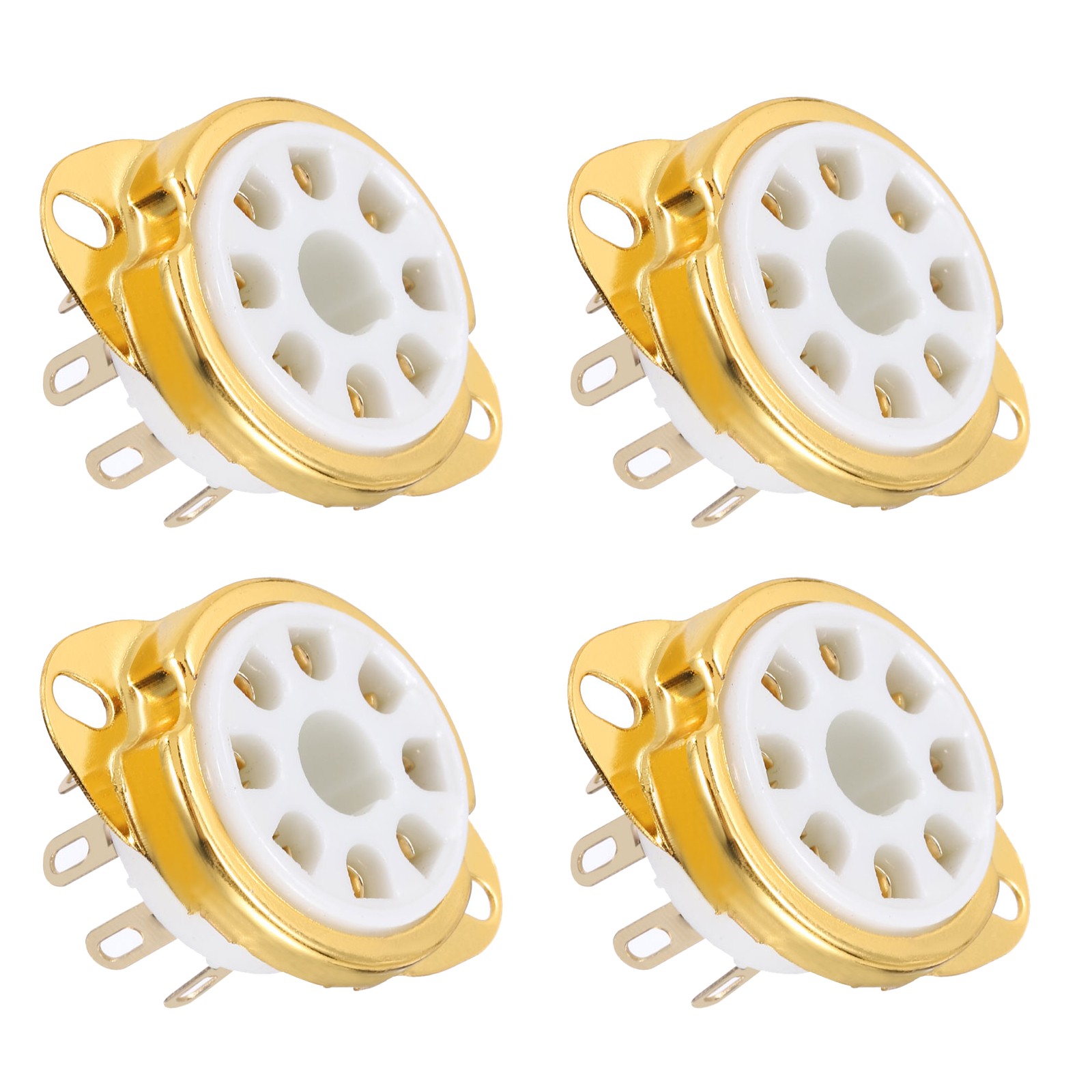 Pack of 4 8-Pin Tube Socket Ceramic Vacuum Tube Protect Tube Pin Socket White