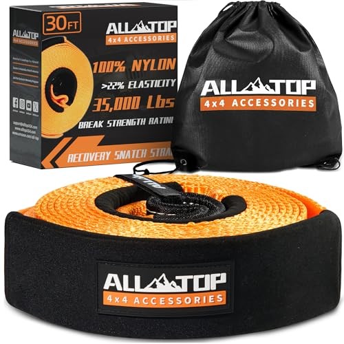 Recovery Snatch Strap, 3in x 30ft - 35000Lbs, Heavy Duty 100% Nylon Kinetic