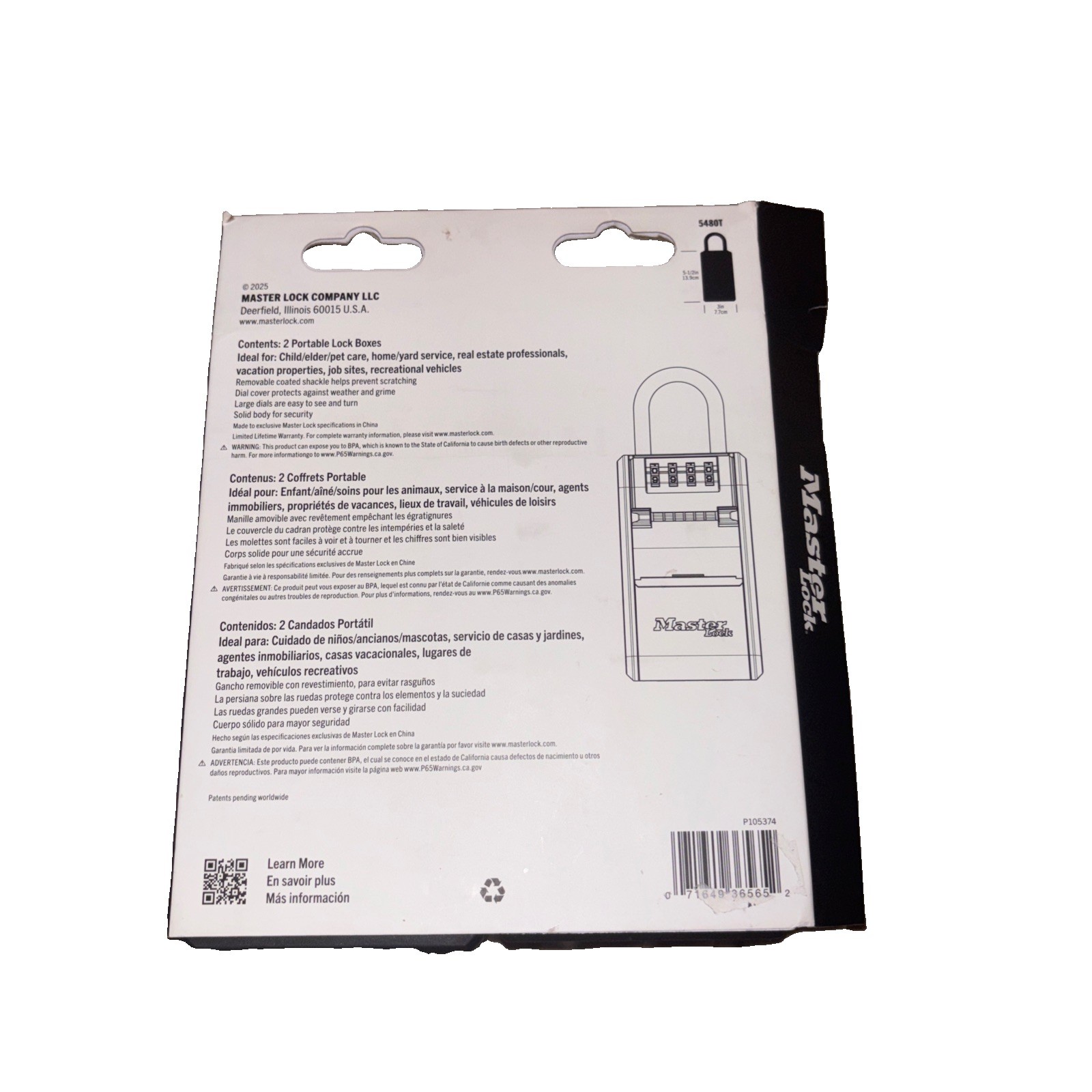 Master Lock 5480T Large Outdoor LOCK BOX with Removable Shackle (2-pack)