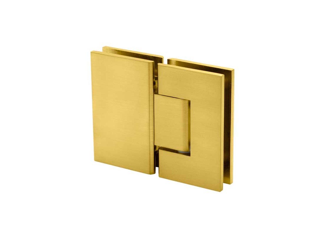 FHC Jr Glendale 180 Degree Hinge, Brass material, Satin Brass finish, 1/4" Glass