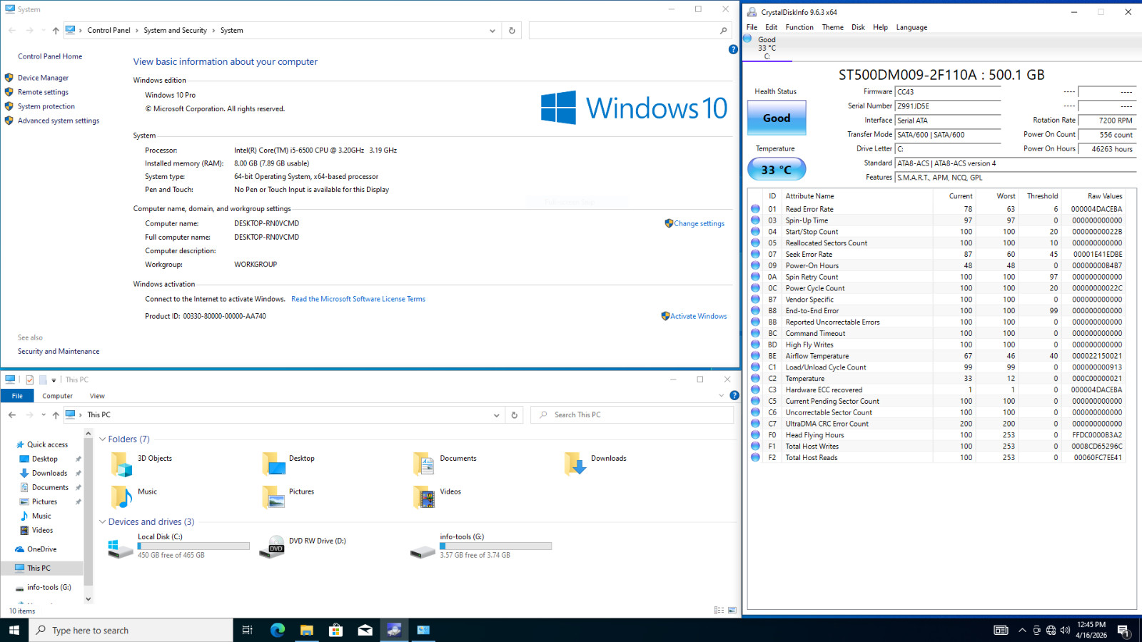 DELL Optiplex 3050 SFF | Core i5-6500 @ 3.2GHz | 8GB DDR4 | 500GB HDD | W10 Pro