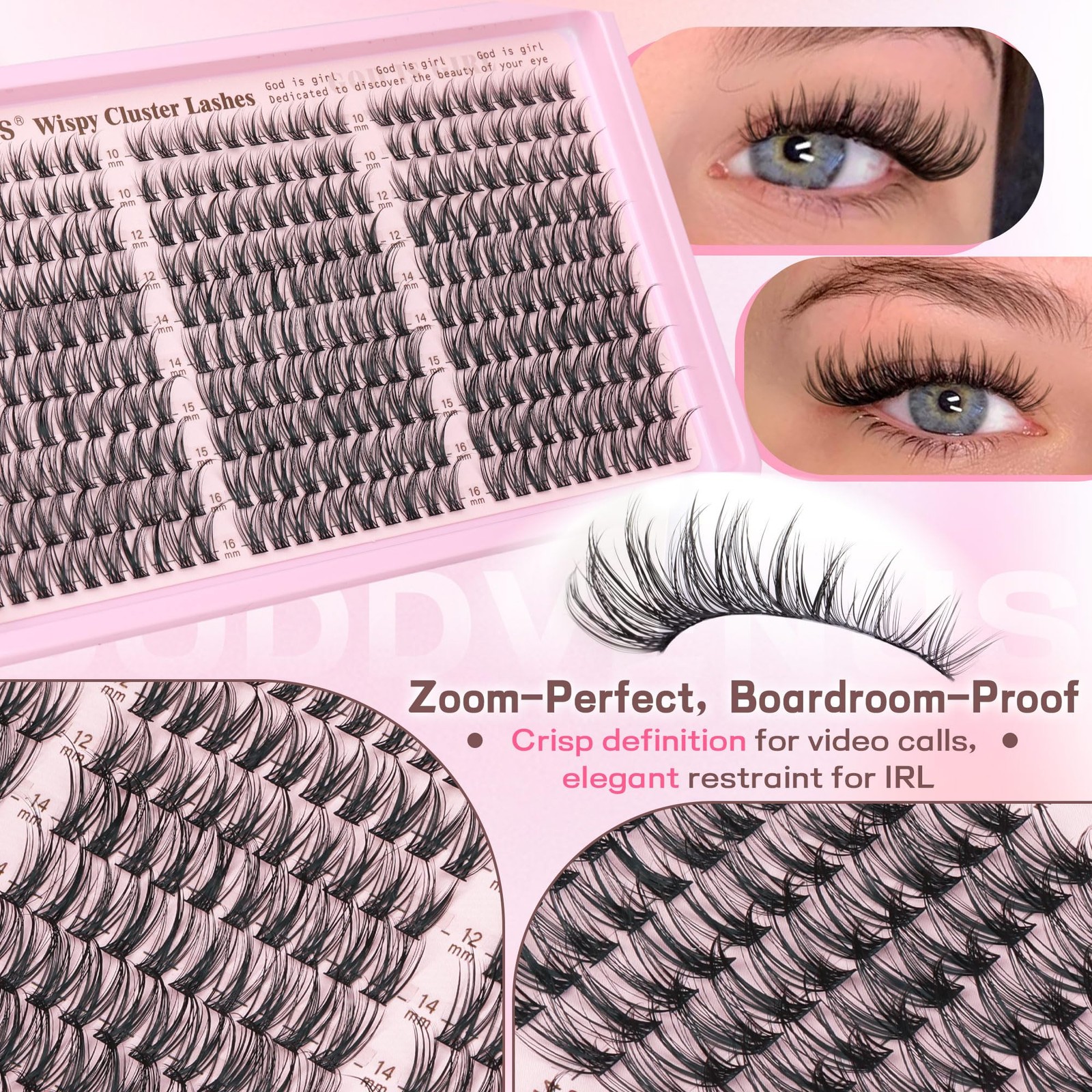 Goddvenus Lash Clusters Kit Wispy Eyelash Lashes Natural DIY black