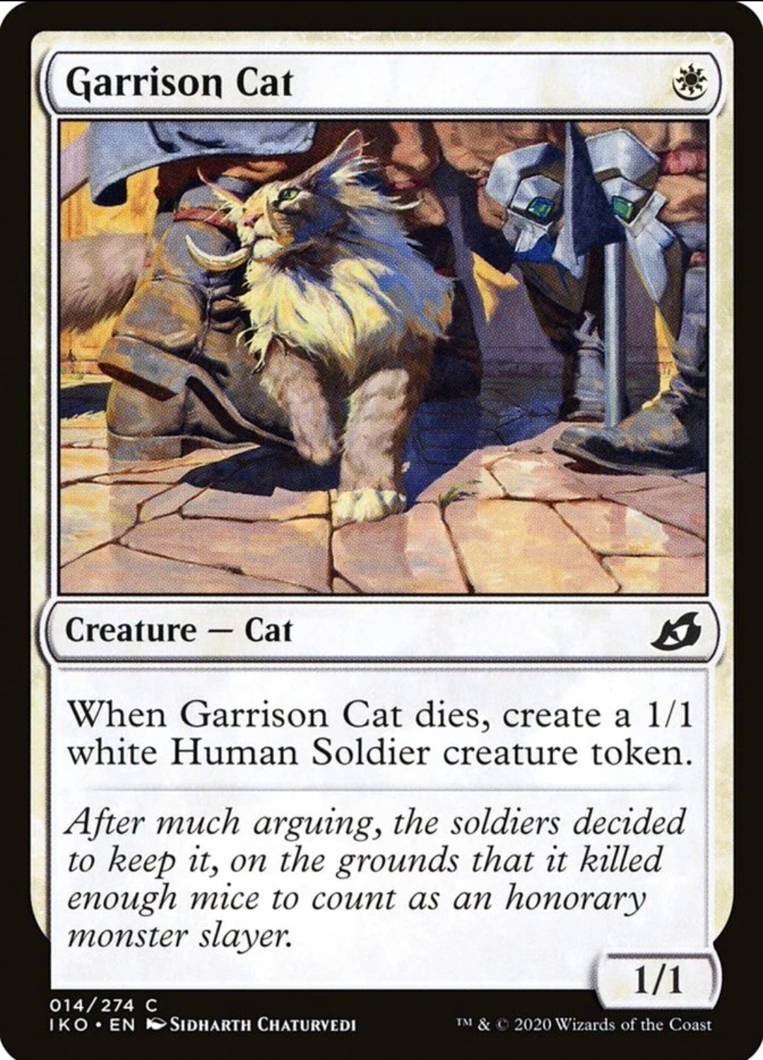 X 1 Garrison Cat NM-M Ikoria Lair of Behemoths 141 MTG Magic The Gathering