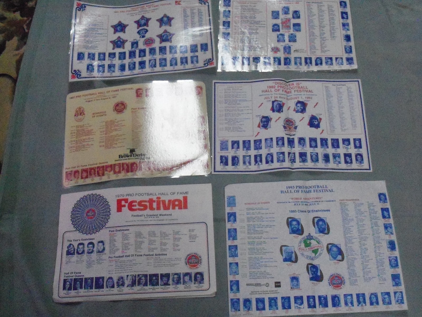 Pro Football Hall of Fame Festival, Paper Placemats (7), Folded or Laminated