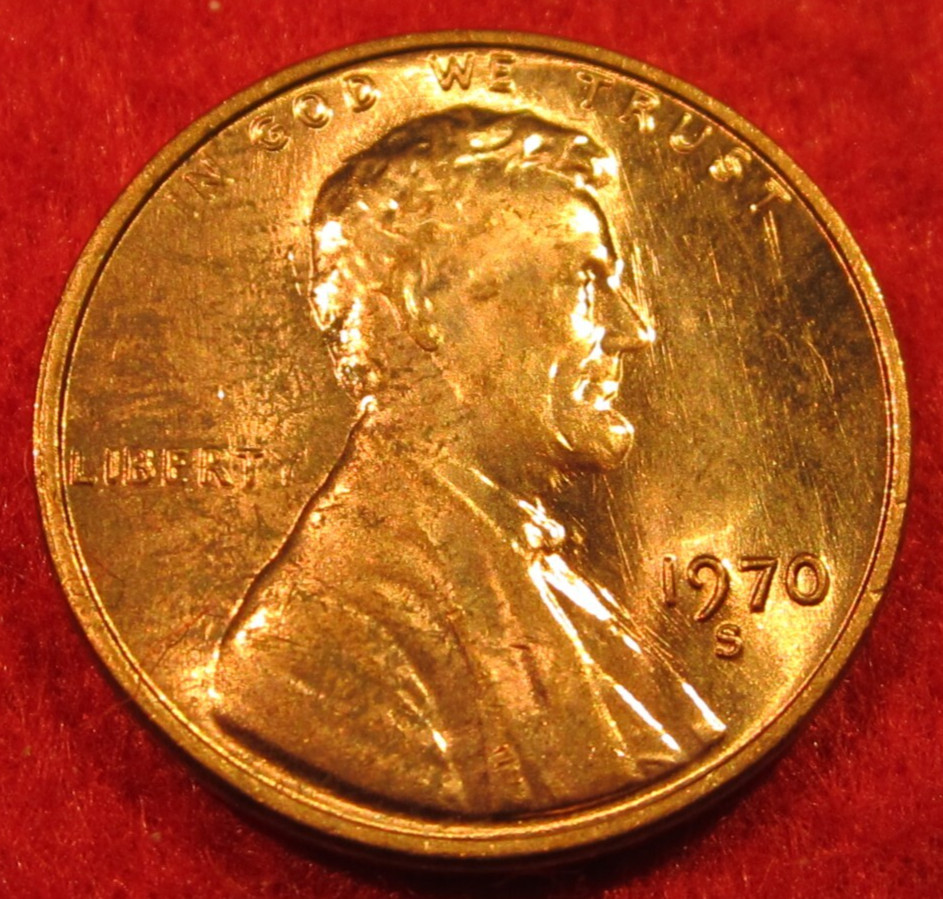 1970 S Lincoln Memorial Cent/Penny - UNC w/ Toning or Spotting